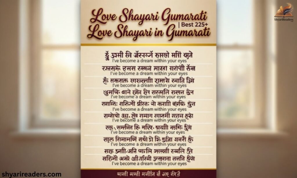 Love Shayari Gujarati Best 225+ Love Shayari in Gujarati