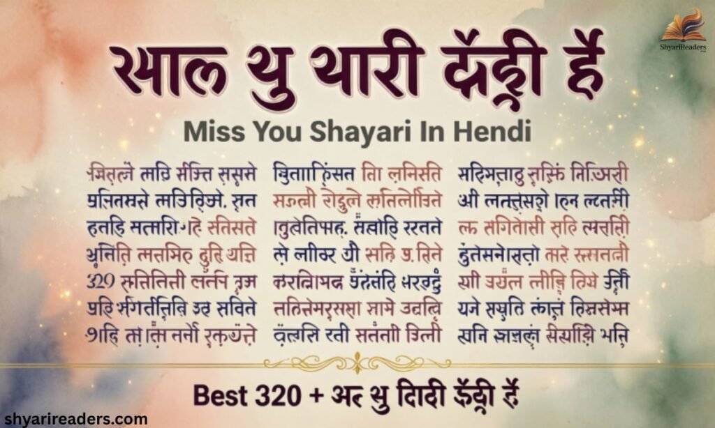 Miss You Shayari In Hindi Best 320+ मिस यु शायरी हिंदी में
