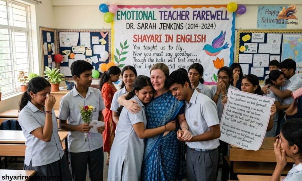 Emotional Teacher Farewell Shayari in English